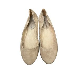 Audrey Brooke Winnie scalloped suede flats